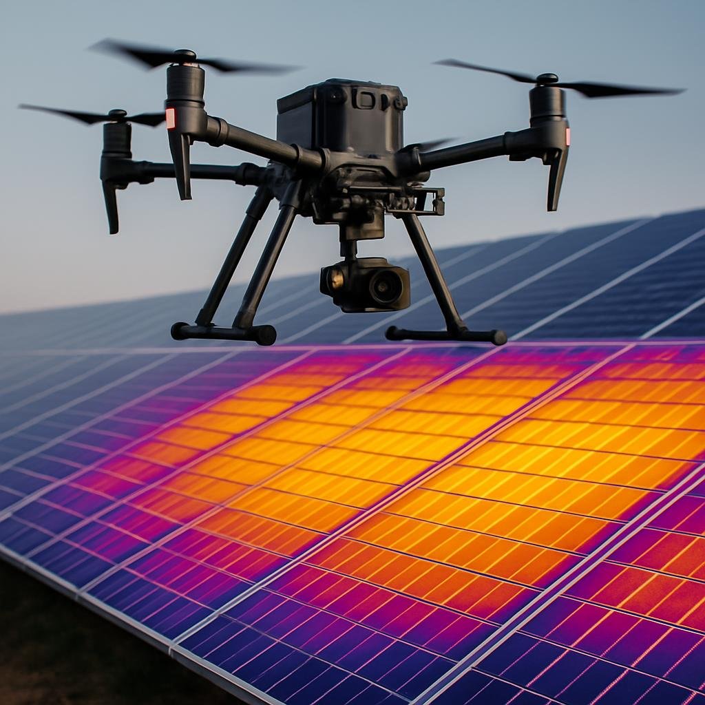 Drone realizando inspeção termográfica